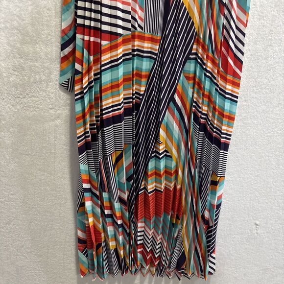 Skies Are Blue Pleated Multi-Color Spaghetti Strap Maxi Dress Women's Size Small - Picture 8 of 13